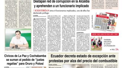 Portadas impresas del 4 de octubre de 2019