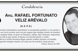 Condolencia por la partida de Rafael Fortunato Veliz Arévalo