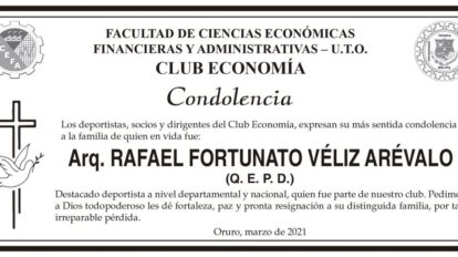 Condolencia por Rafael Fortunato Véliz Arévalo