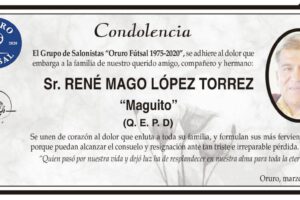 Condolencia por René Mago López Torrez