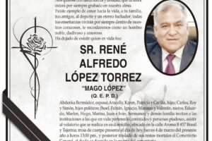 Parte Necrológico de René Alfredo López Torrez