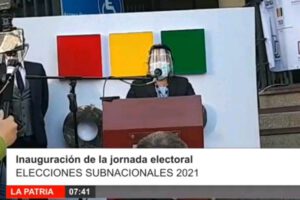 Inauguración de la jornada electoral en Oruro