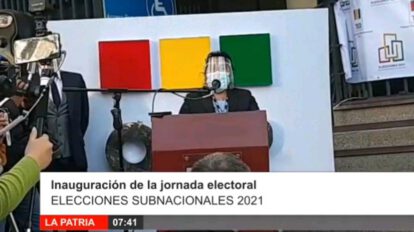 Inauguración de la jornada electoral en Oruro