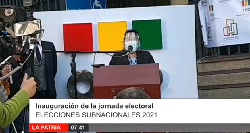 Inauguración de la jornada electoral en Oruro