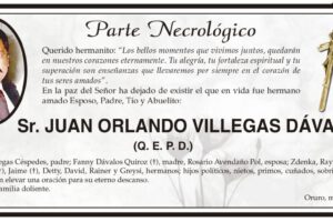 Obituario de Juan Orlando Villegas Dávalos