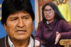 Imagen de referencia Eva Copa y Evo Morales