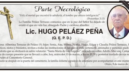 Lic. Hugo Peláez Peña Q. E. P. D.