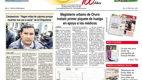 Portadas impresas del 8 de octubre de 2019
