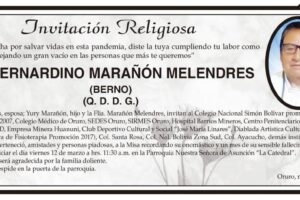 Invitación Religiosa: Dr. Bernardino Marañón Melendres