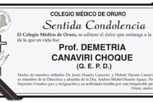 Prof. Demetria Canaviri Choque Q. E. P. D.