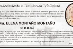 Agradecimiento e Invitación Religiosa por Elena Montaño Montaño