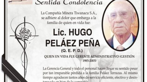 Lic. Hugo Peláez Peña Q. E. P. D.