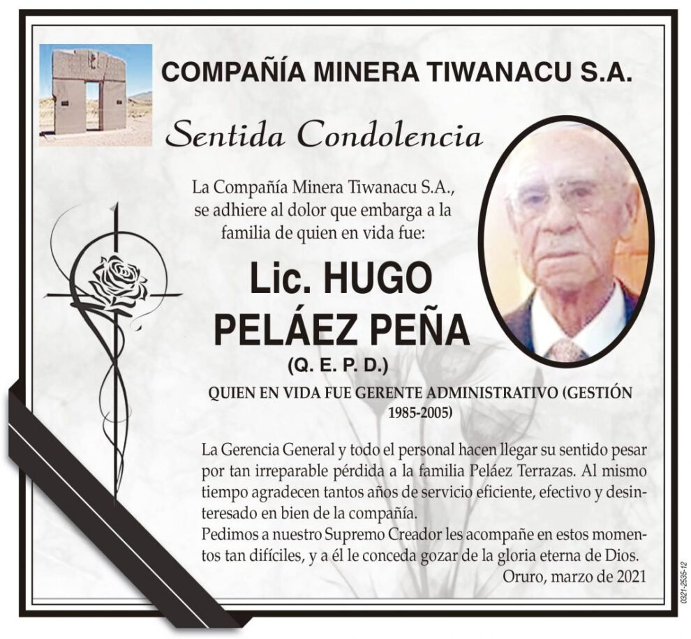 Lic. Hugo Peláez Peña Q. E. P. D.