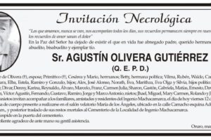 Invitación Necrológica de Agustín Olivera Gutiérrez