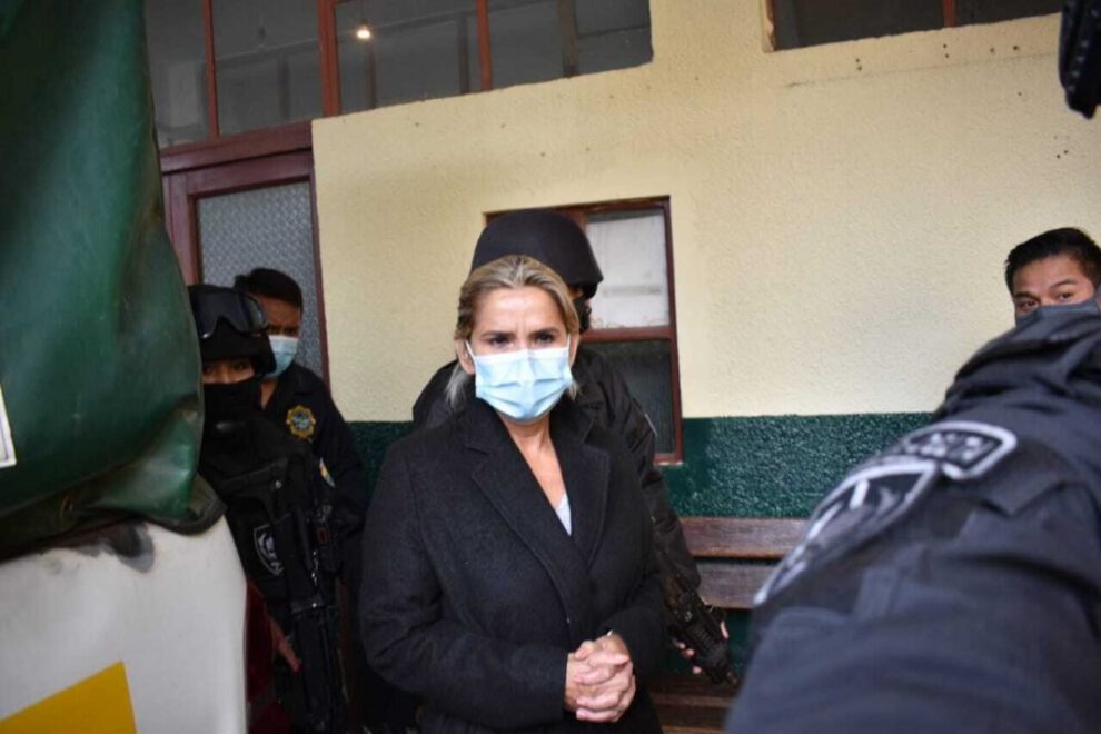 Jeanine Áñez en la Fiscalía de La Paz