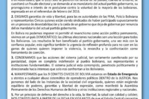 Estado de emergencia Bolivia