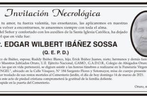 Invitación Necrológica para Edgar Wilbert Ibáñez Sossa