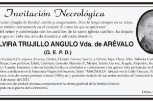 Invitación Necrológica de Elvira Trujillo Angulo