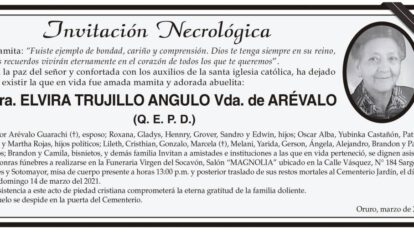 Invitación Necrológica de Elvira Trujillo Angulo