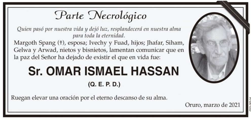 Necrológico de Omar Ismael Hassan