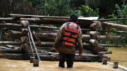 Rescate de familias en Pando por desborde de ríos