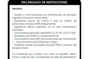 Encargado de Instituciones en la industria farmacéutica