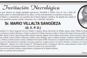 Invitación Necrológica: Mario Villalta Sangüeza