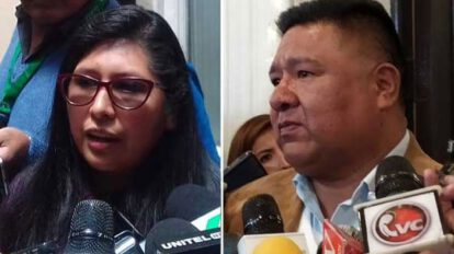 Eva Copa y Sergio Choque en contexto de declaración del Ministro de Justicia