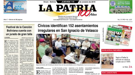 Portadas impresas del 10 de octubre de 2019