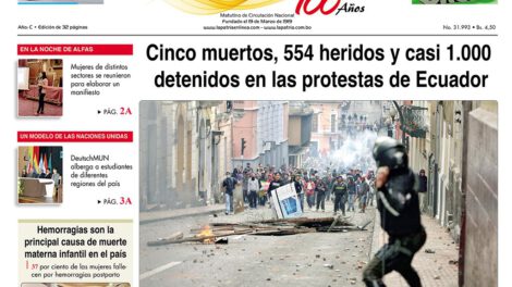Portadas impresas del viernes 11 de octubre de 2019
