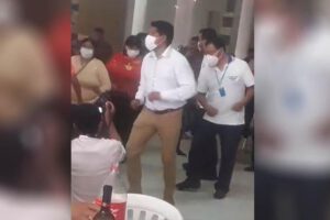 Luis Arce en Tarija durante acto del candidato del MAS