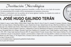Invitación Necrológica: José Hugo Galindo Terán