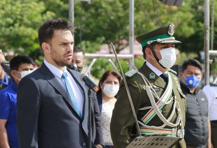 Orlando Ponce Málaga asumiendo su nuevo cargo como Comandante de Policía