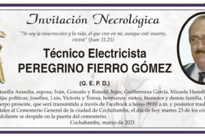 Invitación Necrológica: Peregrino Fierro Gómez