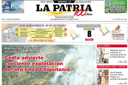 Portadas impresas del sábado 12 de octubre de 2019