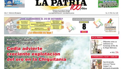 Portadas impresas del sábado 12 de octubre de 2019