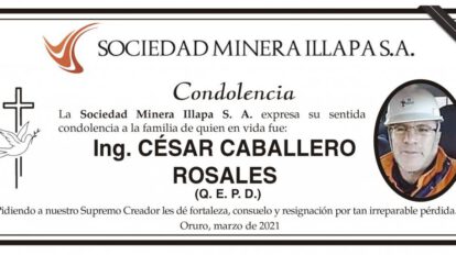 Condolencia por el Ing. César Caballero Rosales
