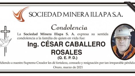 Condolencia por el Ing. César Caballero Rosales