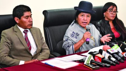 Exautoridades del TSE en conferencia de prensa sobre el caso de Fraude Electoral