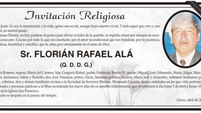 Obituario de Florián Rafael Alá
