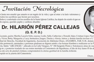 MSc. Dr. HILARIÓN PÉREZ CALLEJAS Q. E. P. D.