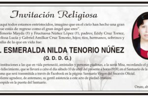 Invitación Religiosa para Esmeralda Nilda Tenorio Núñez