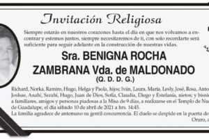 Obituario de Benigna Rocha Zambrana