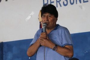 Evo Morales en un ampliado de la Federación de Comunidades Interculturales de San Julián