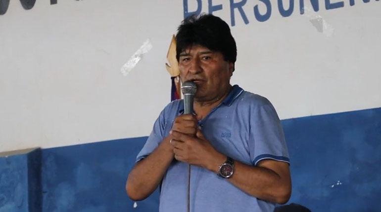 Evo Morales en un ampliado de la Federación de Comunidades Interculturales de San Julián