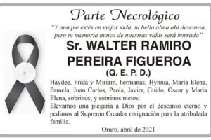 Necrológico de Walter Ramiro Pereira Figueroa