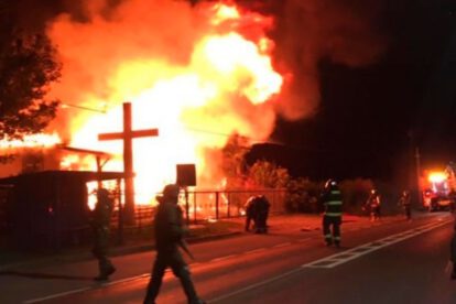 Incendio en iglesia provocado por mapuches en La Araucanía