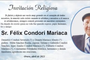 Obituario de Félix Condori Mariaca