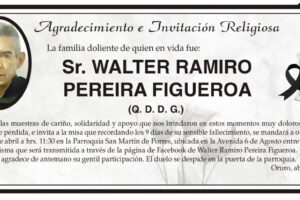 Agradecimiento e Invitación Religiosa por Walter Ramiro Pereira Figueroa