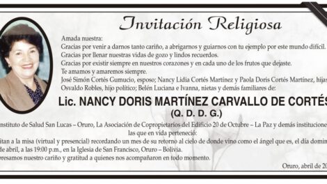 Lic. Nancy Doris Martínez Carvallo de Cortés
